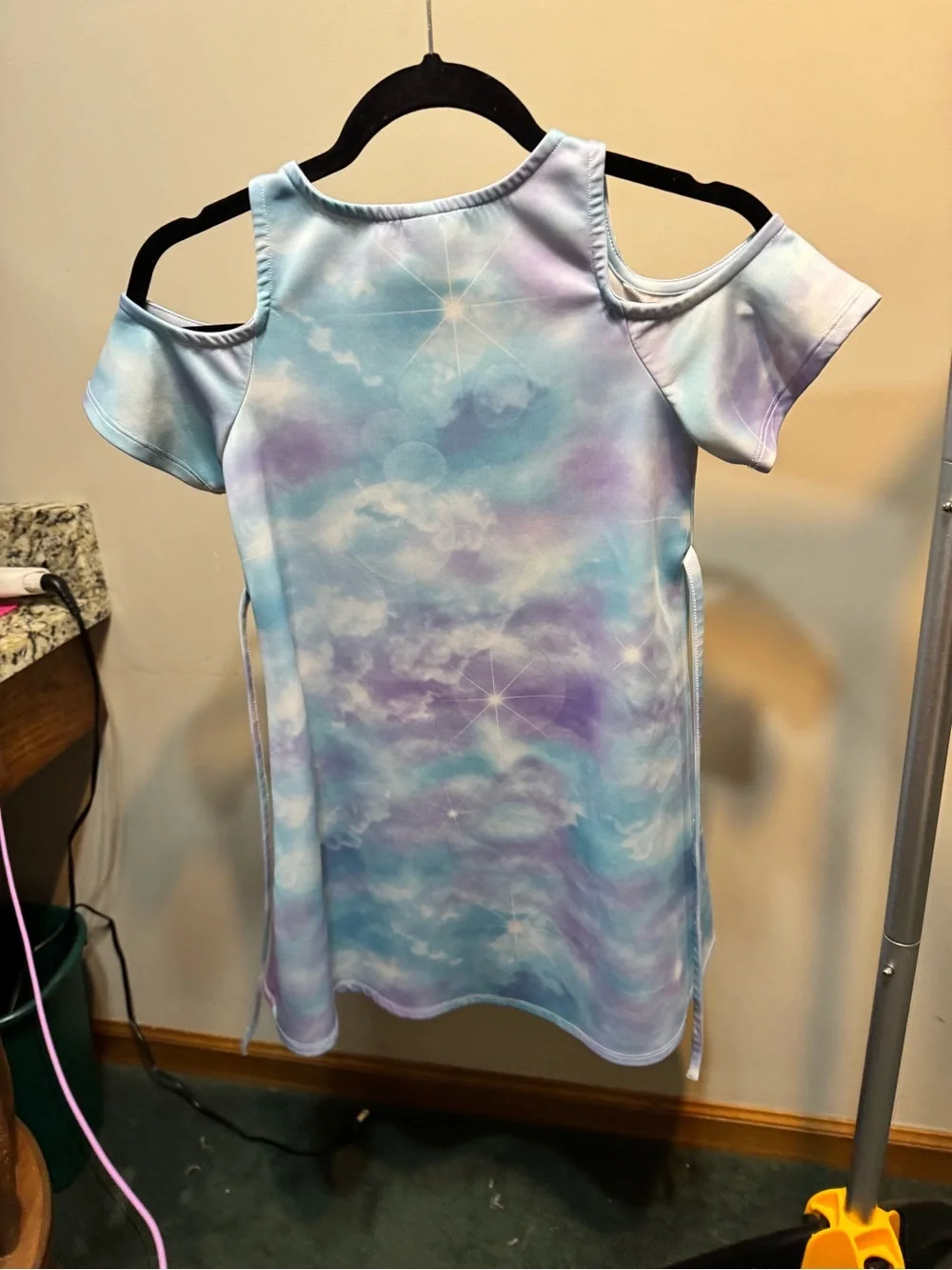 Justice Pastel Rainbow Kitty Cold-Shoulder Tee Dress